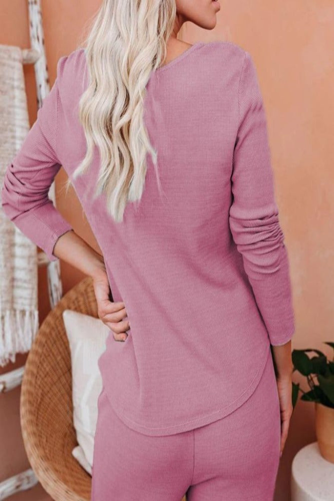 Pink Cotton Modal Shirt and Pants Loungewear