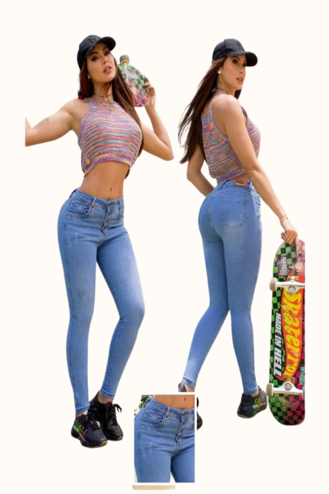 Women High Waisted Skinny Stretch Butt Lifting Colombian JEANS