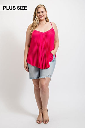 AmraFashion-Pleated-Tank-Top-With-Adjustable-Strap-Hot-Pink 
