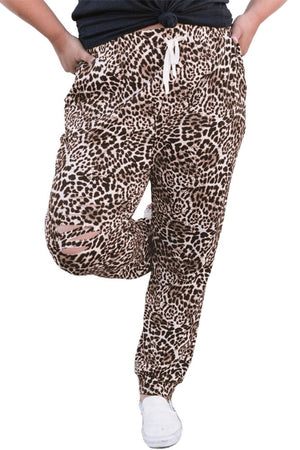 Amra-Fashion-Print-Ripped-Drawstring-Mid-Waist-Plus-Size-Pants-Leoprad