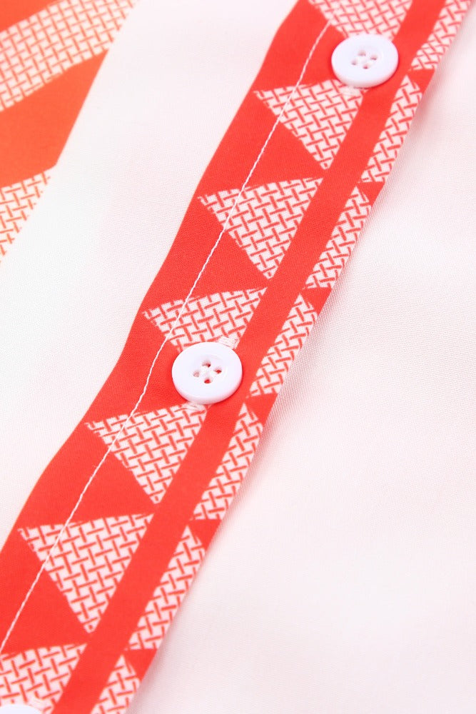 AmraFashion-Geometric-Striped-Buttoned-Short-Sleeve-Shirt