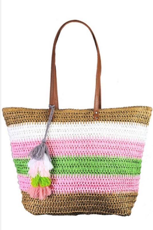 AmraFashion-Colorful-Straw-Tote-tassel-Tote-Bag