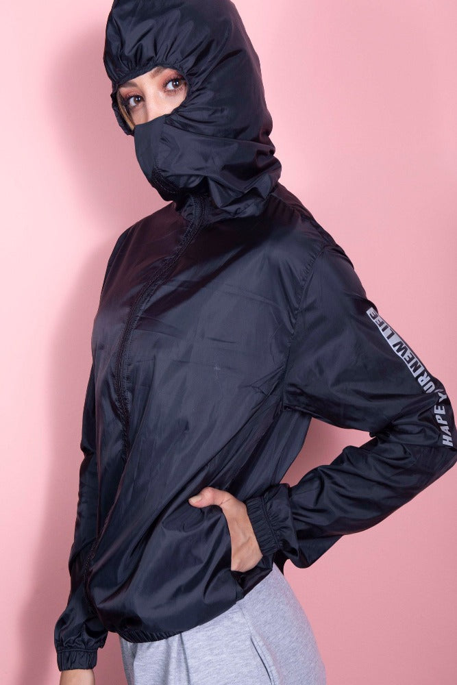 Amra Fashion Black Protective Windbreaker