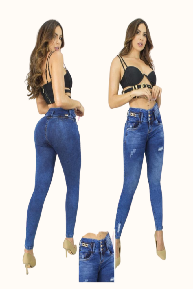 Women’s High Waist Jeans Three Bottoms Colombian Skinny Butt Lifting Jean165M