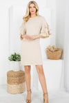 AmraFashion-Oatmeal-Round-Neckline-Multi-Tiered-Ruffle-Sleeves-Mini-Dress