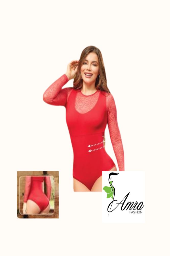 Plain Shapewear Bodysuit Long Sleeve – Amra Fashion