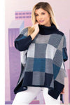 Amra Fashion Beautiful Turtleneck Squater Poncho Sweater 