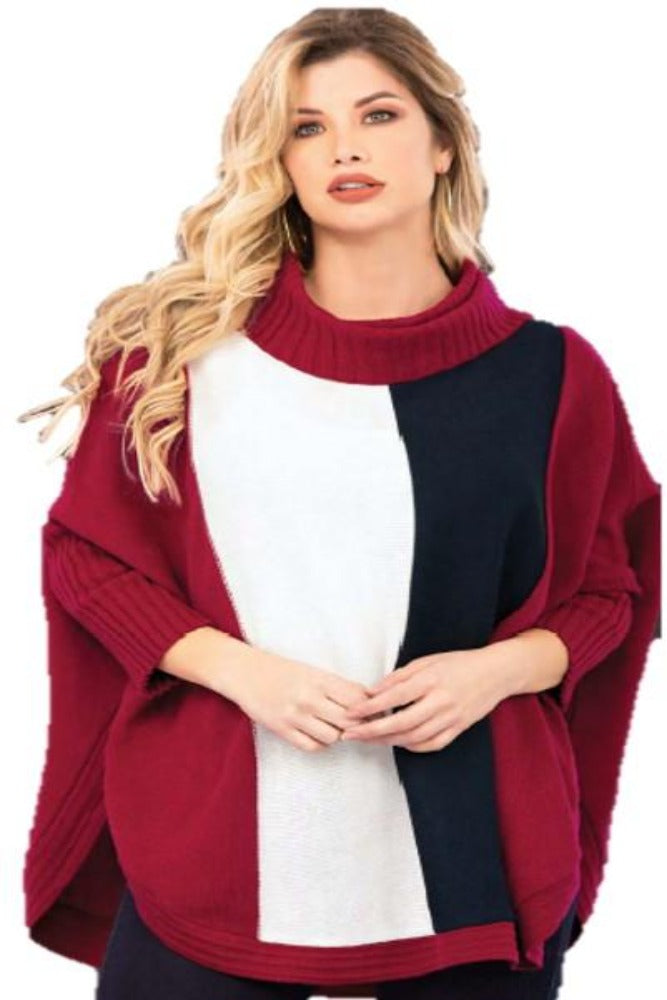 Amra Fashion Cowl Neck Women Knit Poncho Style Living New Colors 
