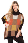Amra Fashion Beautiful Turtleneck Squater Poncho Sweater 