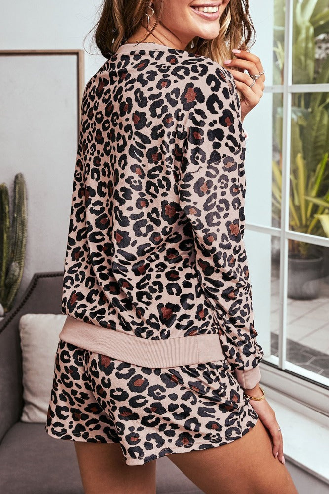 Amra Fashion  Long Sleeve Shorts Pajamas Set