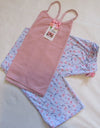 Gray & Pink Two-Piece Pajama Set Tank Top Long Pants
