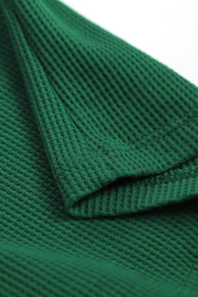 Amra Fashion Multi Print Color Block Sleeves Waffle Knit