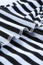 Black Stripes Pocketed T-shirt Dress with Belt Dresses Summer Collection Amra Fashion 