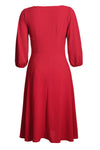 Red Button Front Balloon Sleeve Vintage Dress amra fashion