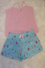 Amra Fashion Polka Dot & Octopus Two-Piece Pajama Set Tank Top & Shorts