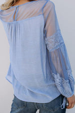 Amra Fashion Lantern-Sleeve Lace Patchwork