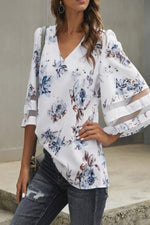 White-Flared-Sleeve-Floral-Blouse-Front-Side-03-Amra-Fashion